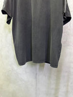 Balenciaga Stripe Logo T-Shirt – Faded Black Vintage Jersey