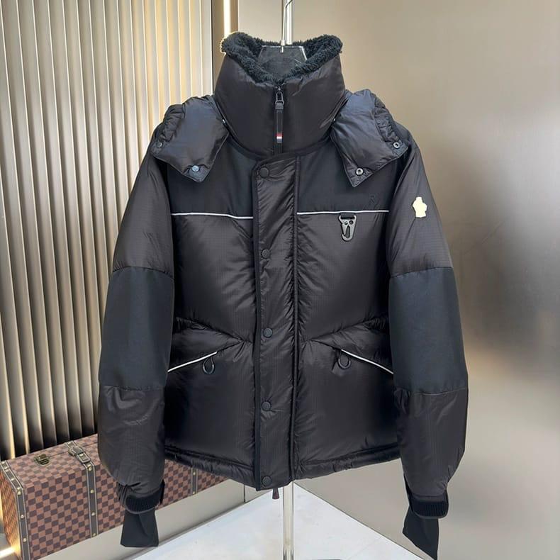 Moncler Grenoble Albiez Black Down Jacket with Faux-Fur Trim