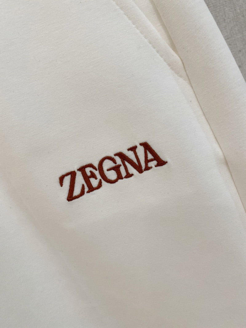 Zegna Luxury Cotton Cream T-Shirt & Shorts Matching