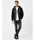 Thom Browne - Black Tricolor Detail Zip-Up Hooded Jacket