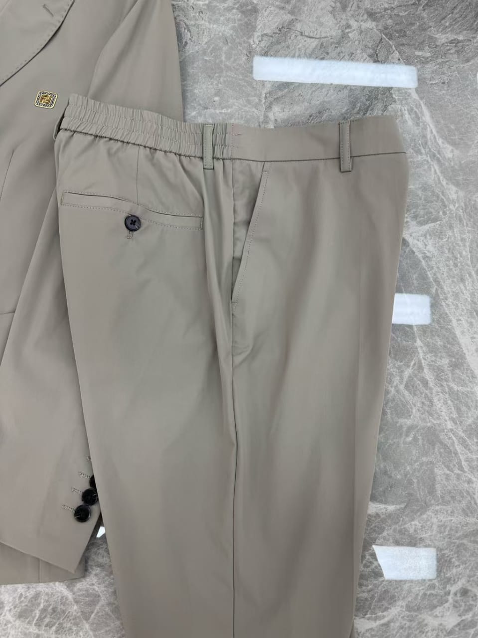 Fendi Men's Khaki Casual Blazer Suit Set