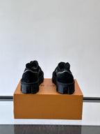 Louis Vuitton - Black Suede Derby Shoes with Chunky Lug Sole