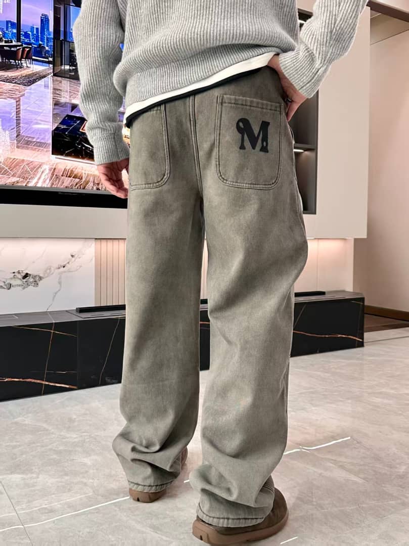 Maison Margiela - Grey Washed Denim Diagonal Seam Jeans