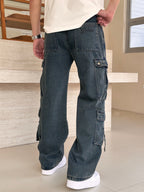 Louis Vuitton - LV Monogram Washed Denim Cargo Jeans – Loose Fit