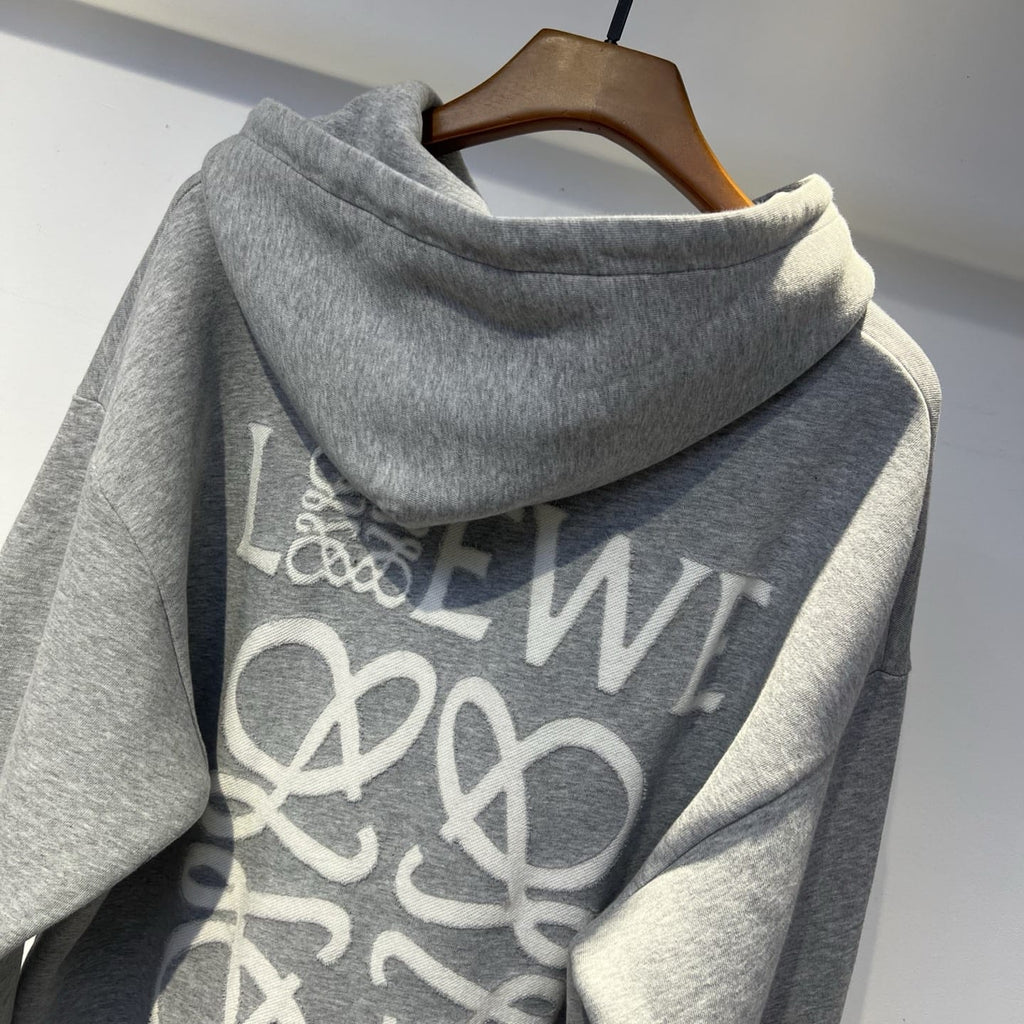 Loewe - Grey Anagram Embroidered Hoodie