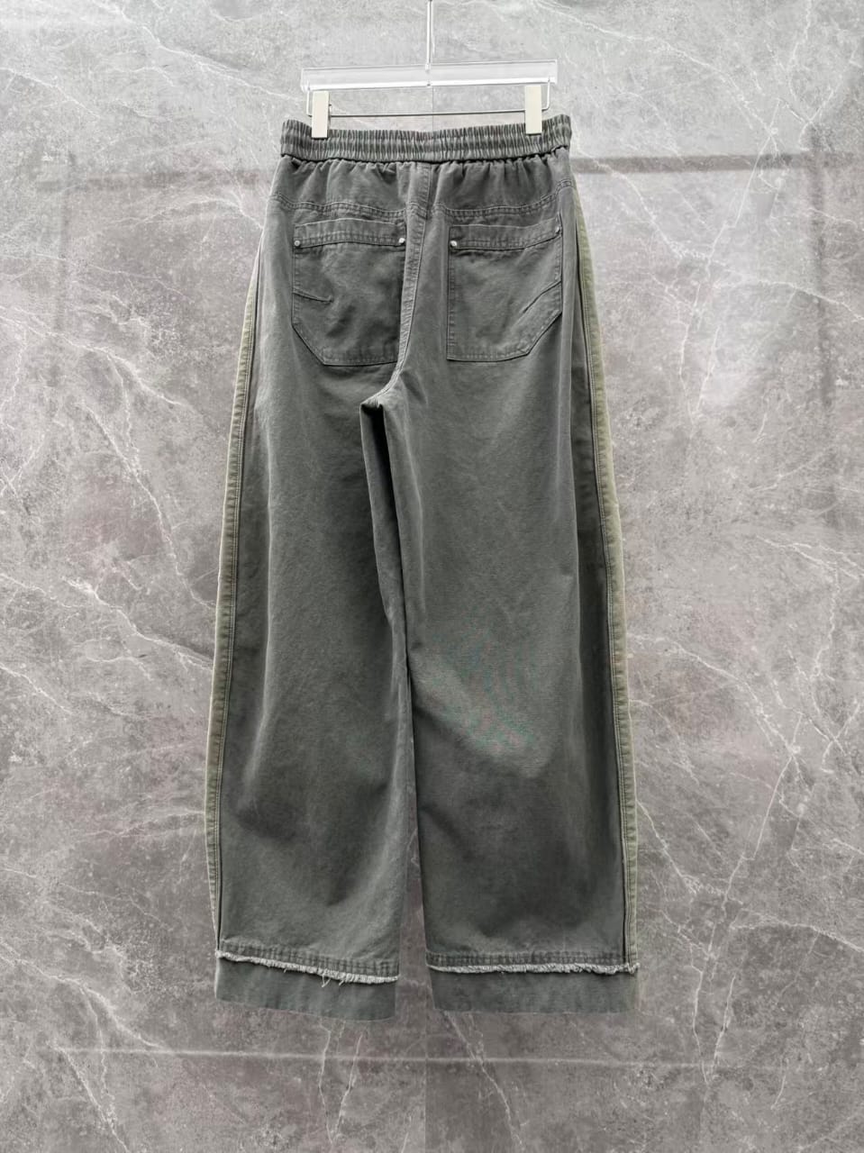 Balenciaga - Distressed Raw Hem Wide-Leg Joggers - Dark Grey Wash