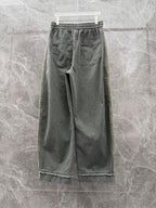 Balenciaga - Distressed Raw Hem Wide-Leg Joggers - Dark Grey Wash