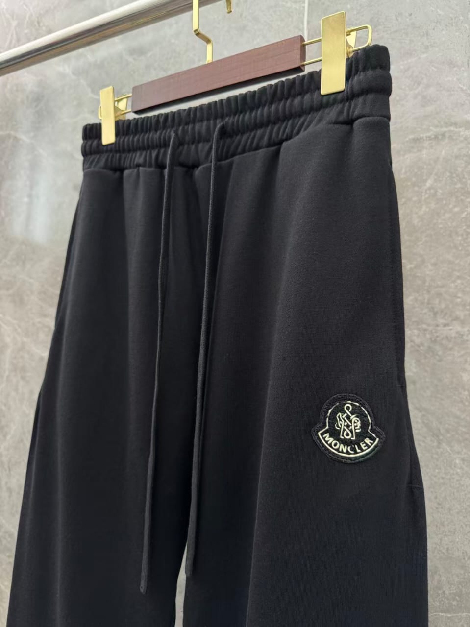 Moncler - Black Patch Sweatpants - Straight Leg Fit