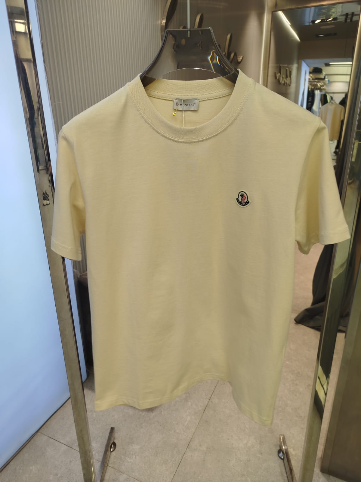 Moncler - Slim Fit Logo Patch T-Shirt in Off-White
