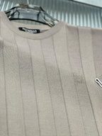 Brunello Cucinelli - Ribbed Cotton-Silk Knit T-Shirt in Sand