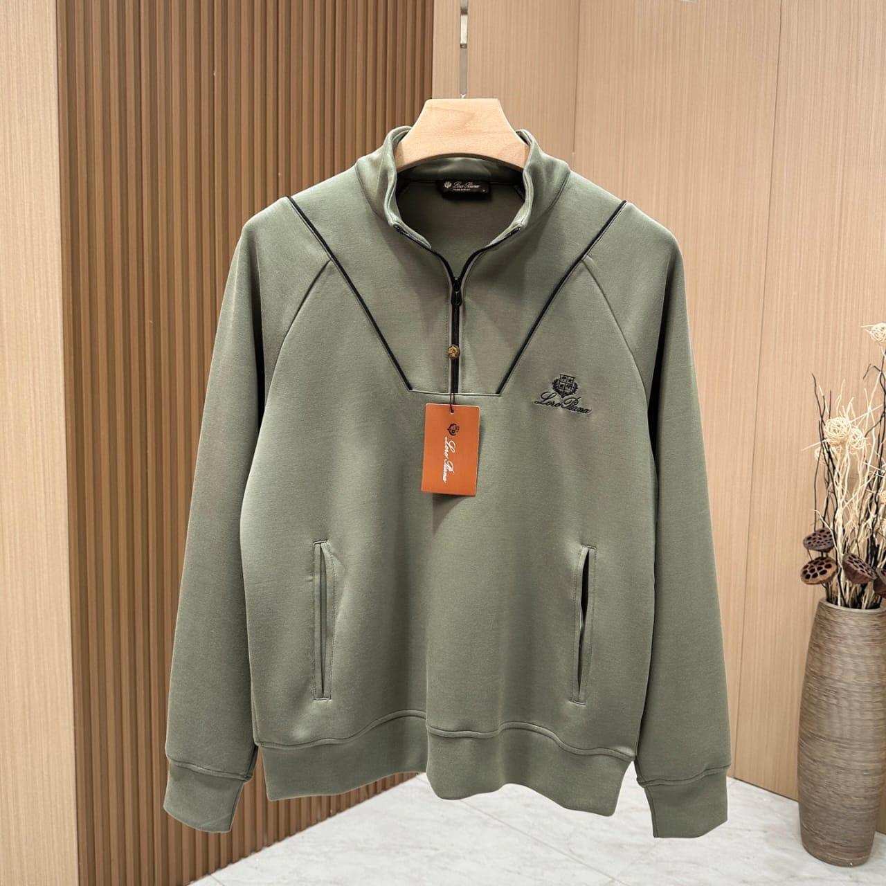 Loro Piana - Sage Green Contrast-Pipe Half-Zip Tracksuit Set