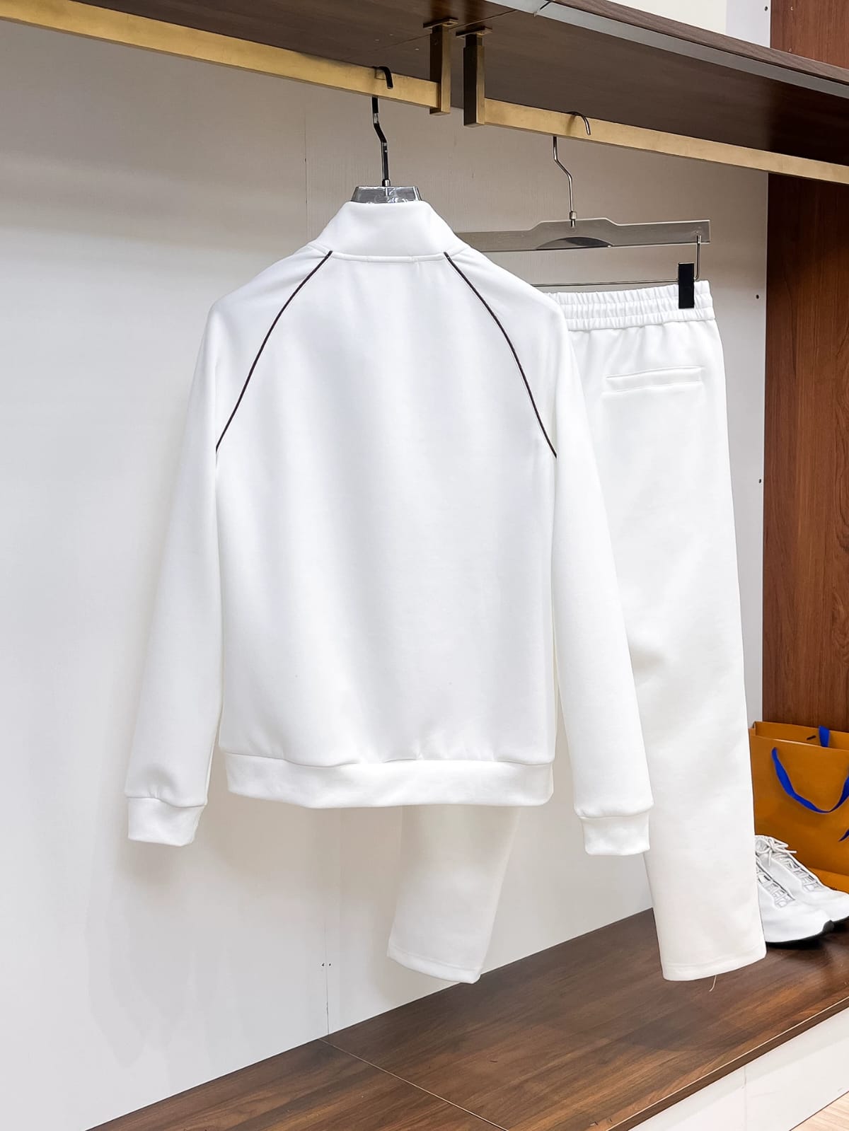 Brunello Cucinelli - Contrast-Piping Cotton-Jersey Tracksuit | Optic White