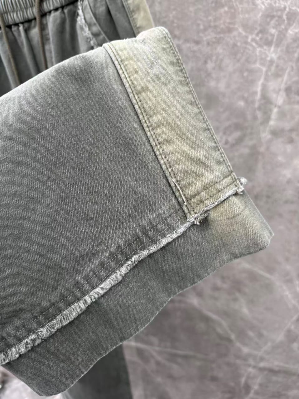 Balenciaga - Distressed Raw Hem Wide-Leg Joggers - Dark Grey Wash