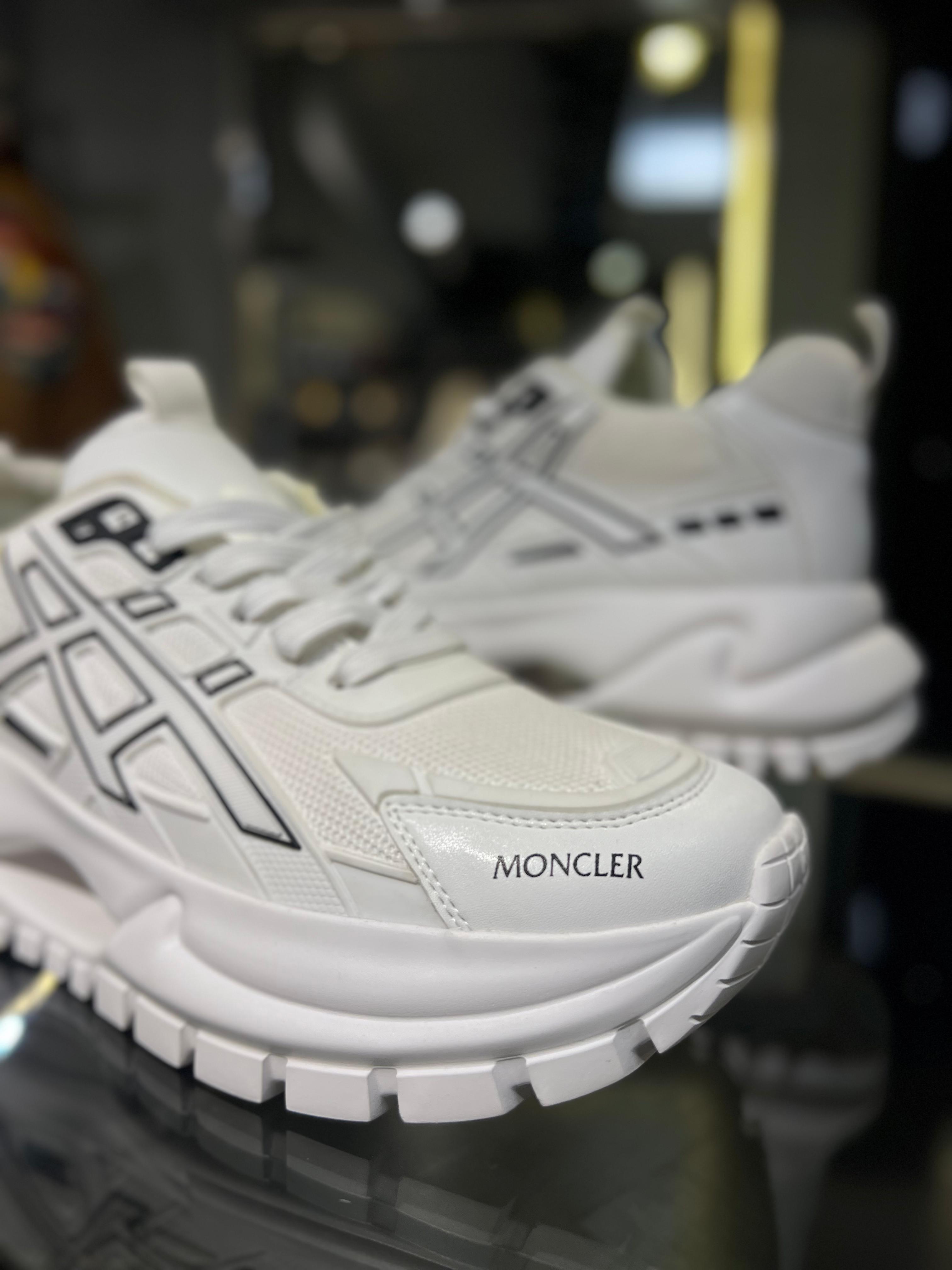 Moncler - White Chunky Sneakers with Graphic Details