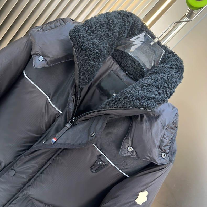 Moncler Grenoble Albiez Black Down Jacket with Faux-Fur Trim