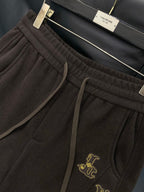 Louis Vuitton - Dark Brown Embroidered Logo Sweatpants