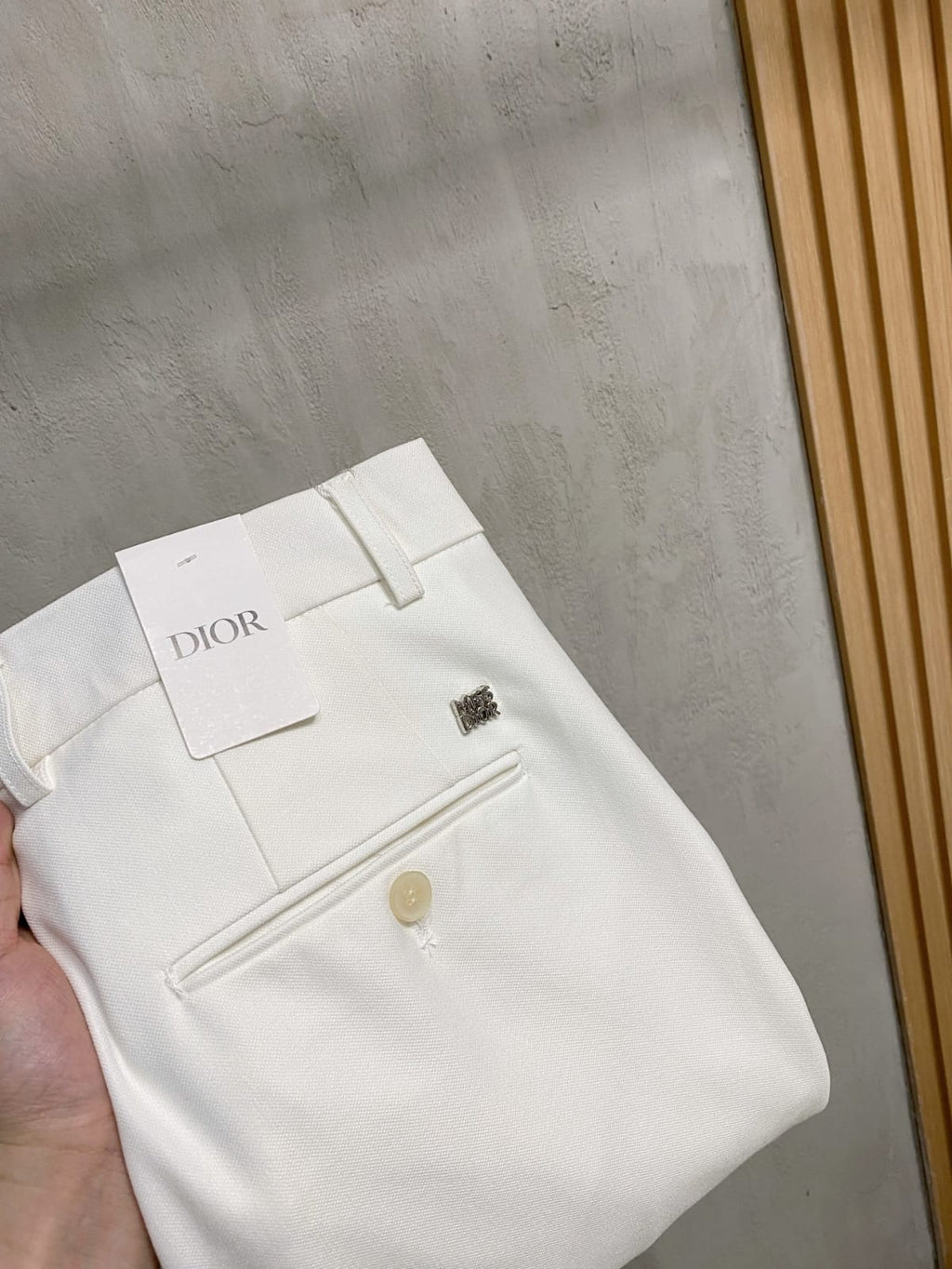 Dior Men's Elegant Regular-Fit White Trousers