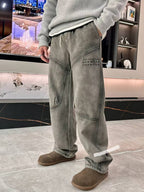 Maison Margiela - Grey Washed Denim Diagonal Seam Jeans
