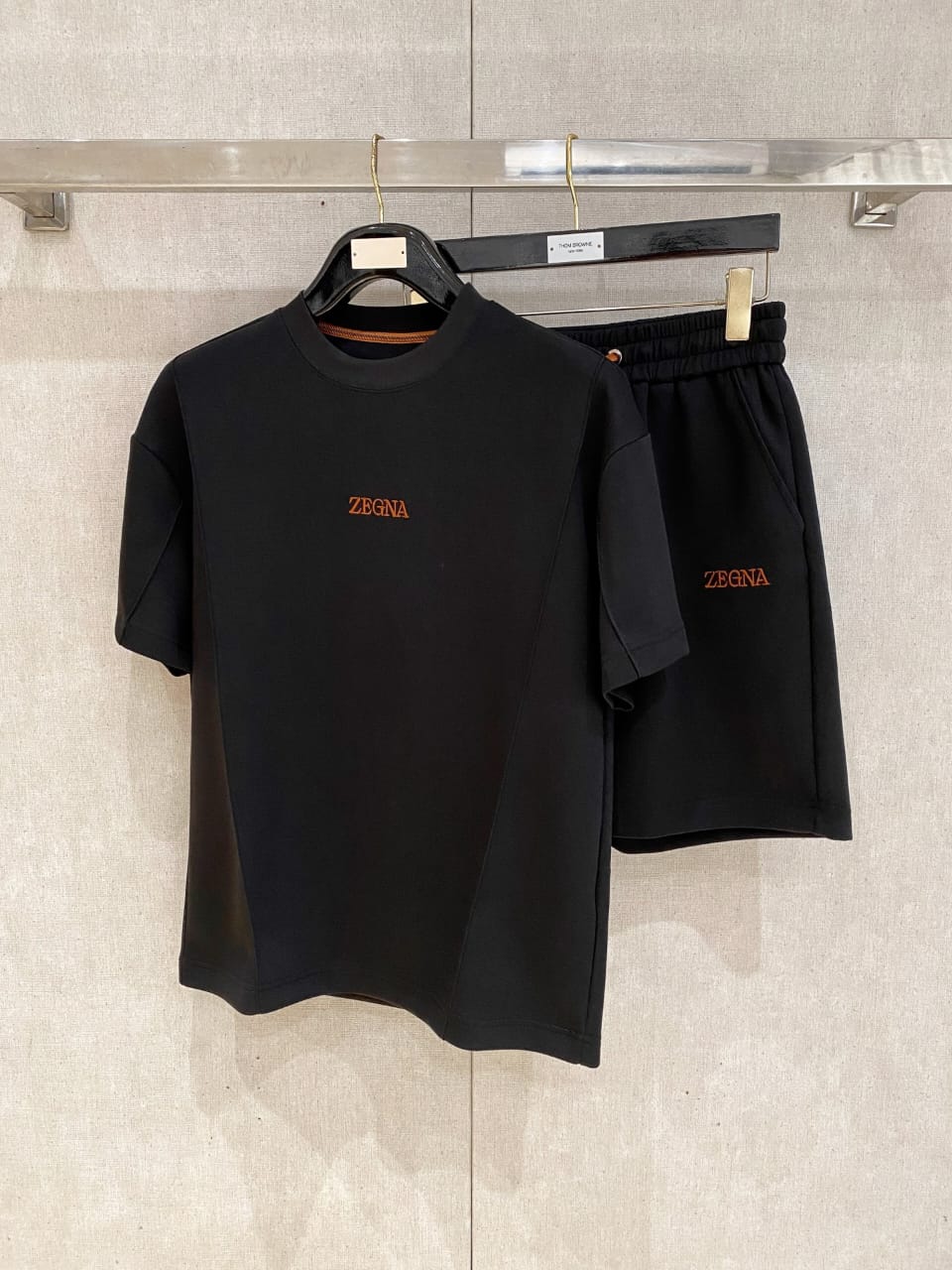 Zegna Luxury Cotton Cream T-Shirt & Shorts Matching