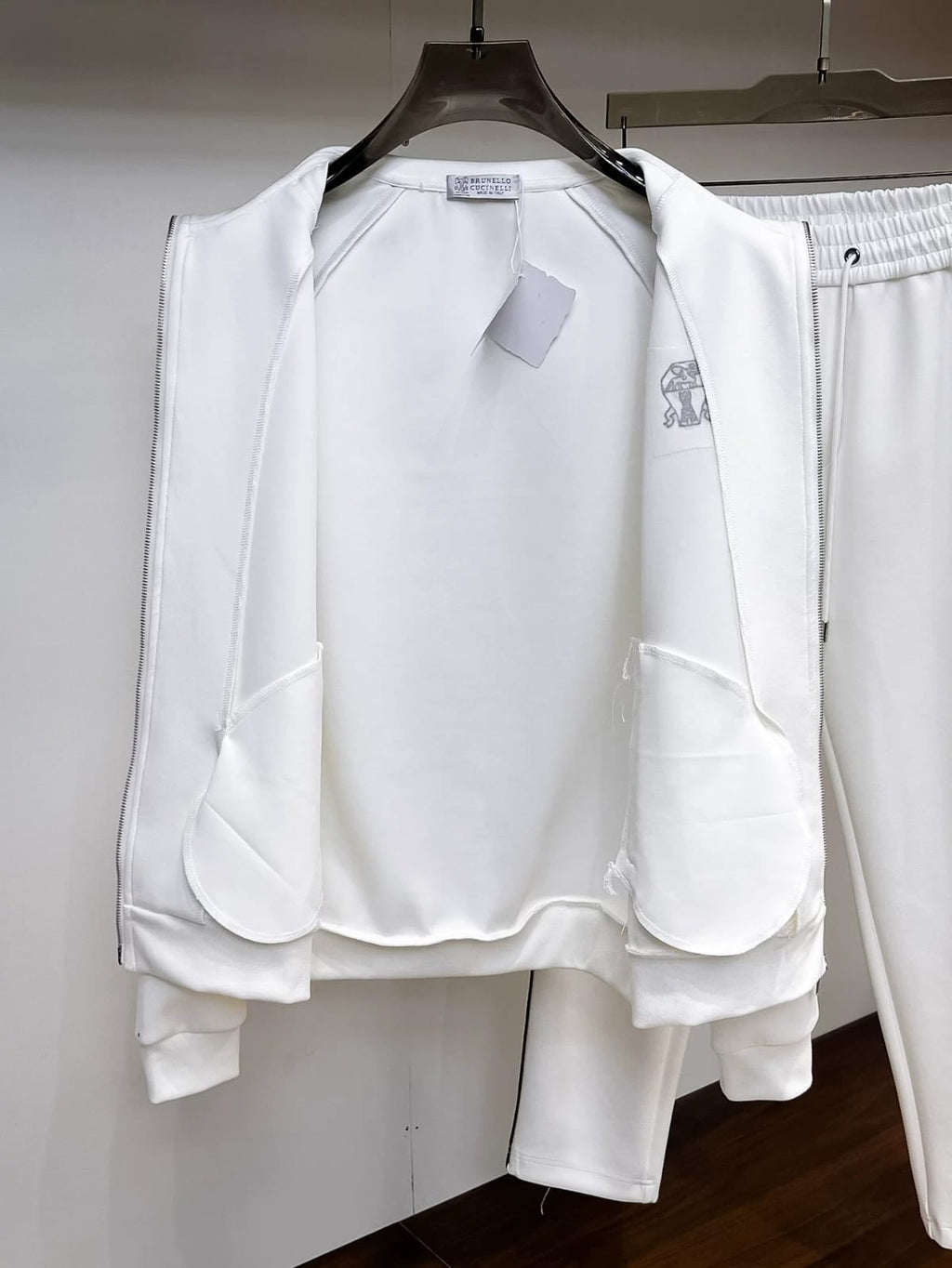 Brunello Cucinelli - Contrast-Piping Cotton-Jersey Tracksuit | Optic White