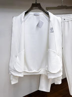 Brunello Cucinelli - Contrast-Piping Cotton-Jersey Tracksuit | Optic White