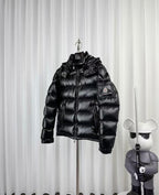 Moncler Men's Black Maya Hooded Short Down Jacket