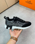 Hermès - Black Leather & Suede Sneaker