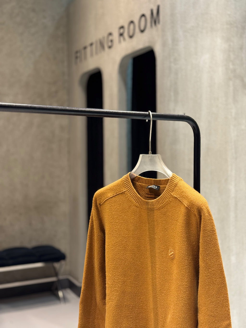 Zegna - Burnt Orange Knit Crewneck Sweater
