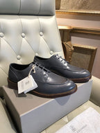 Brunello Cucinelli - Slate Grey Leather Split-Toe Derby Shoes