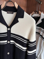Loro Piana - Striped Knit Cardigan - Black/White