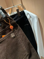 Hermès - Dark Brown Coated Denim Jeans