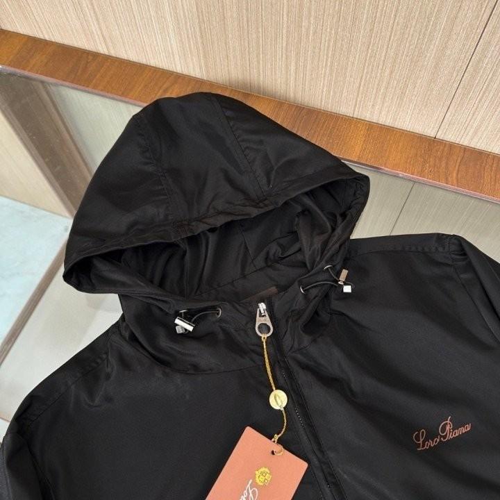 Loro Piana - Black Technical Hooded Bomber Jacket