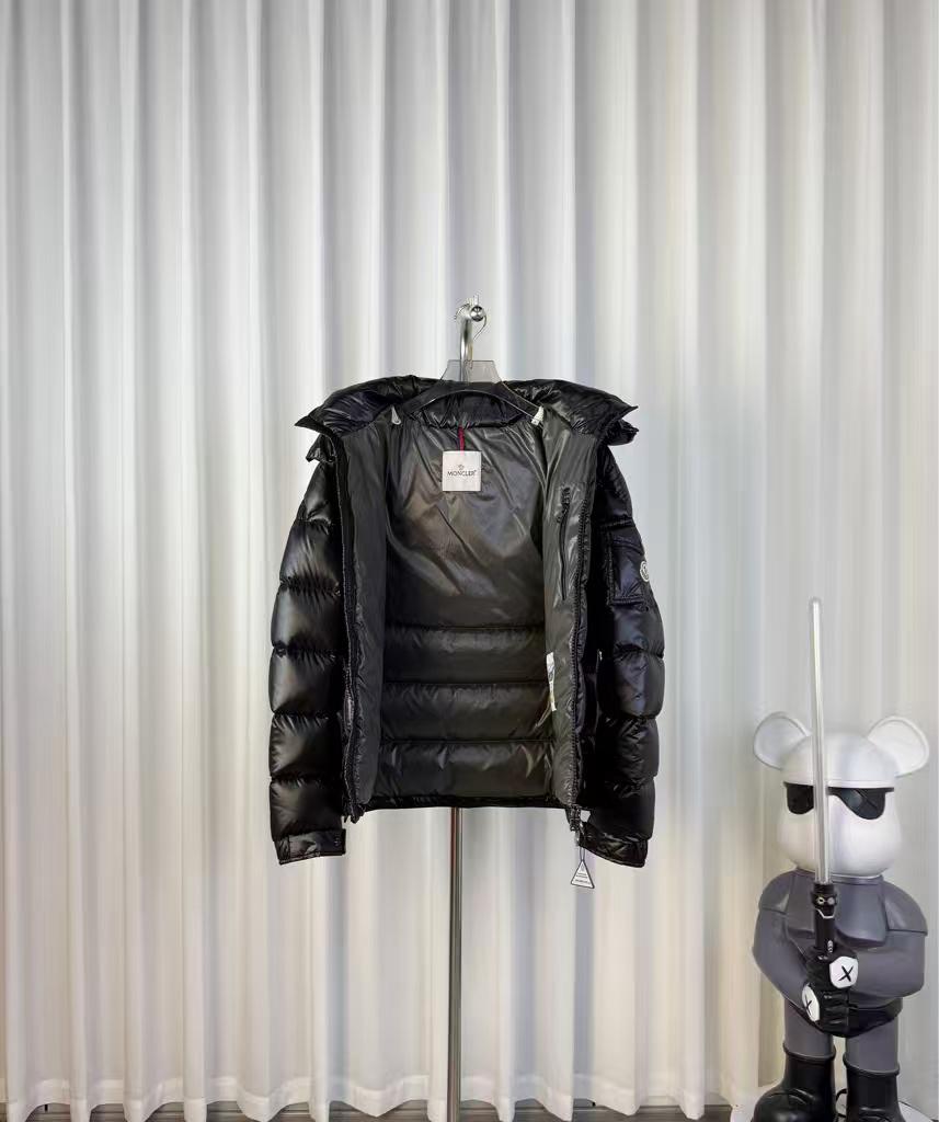 Moncler Men's Black Maya Hooded Short Down Jacket
