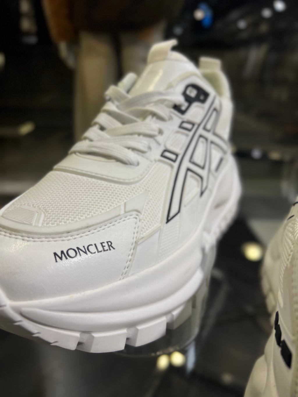 Moncler - White Chunky Sneakers with Graphic Details