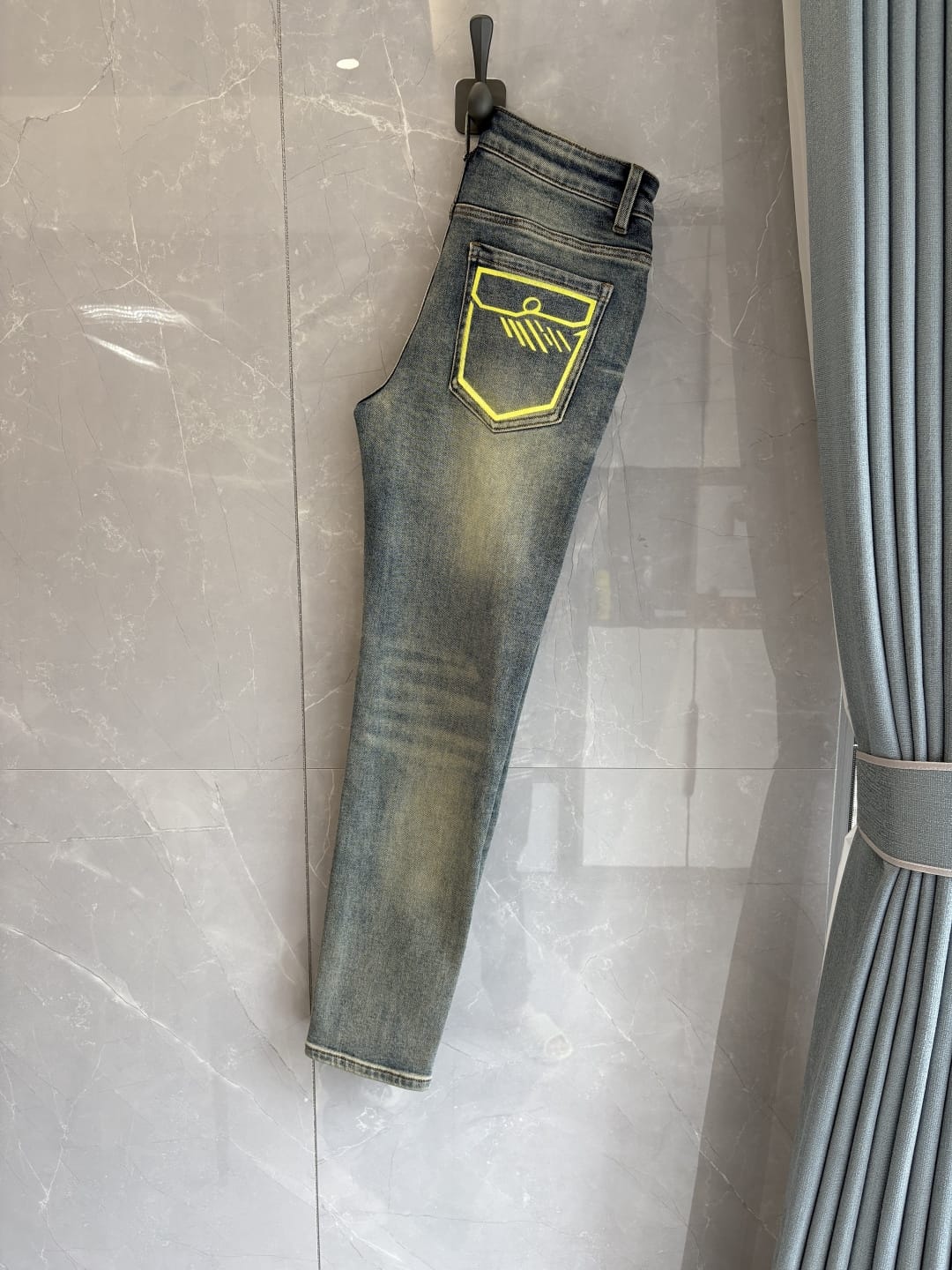 Fendi - Slim-Fit Vintage Wash Jeans with Neon Graphic Pockets
