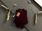 Premium Burgundy Mock Neck Sweater | Soft Knit Pullover