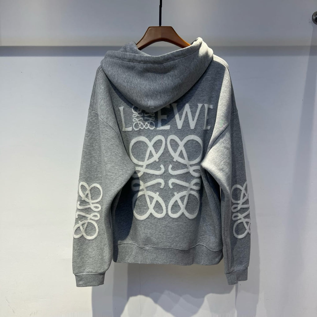 Loewe - Grey Anagram Embroidered Hoodie