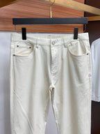 Zegna - Five-Pocket Cotton Twill Trousers - Off-White