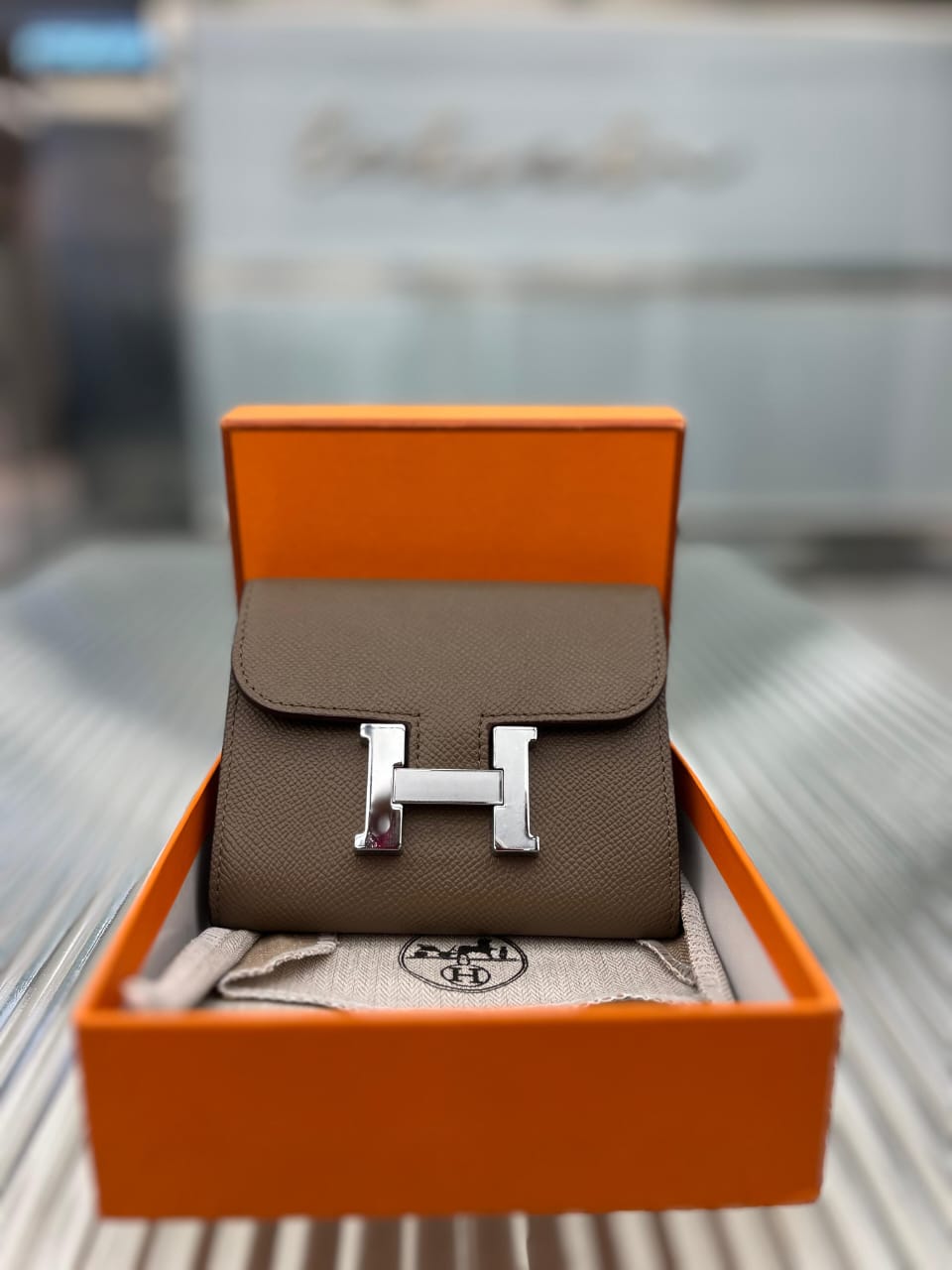 Hermes - Constance Slim Wallet - Etoupe Epsom