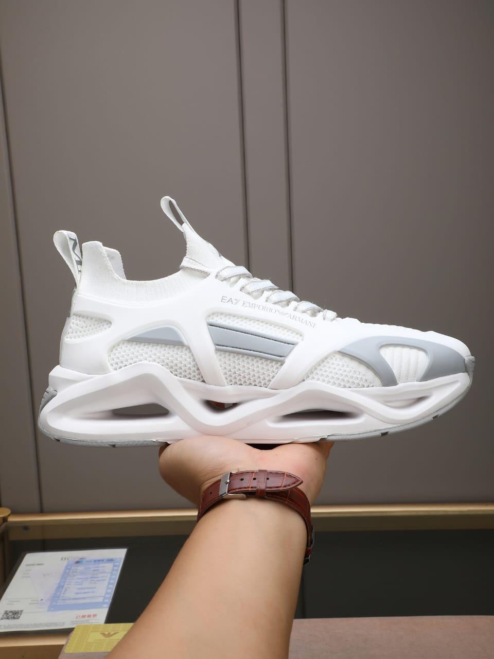EA7 Emporio Armani Men's Infinity Cage White Sneakers