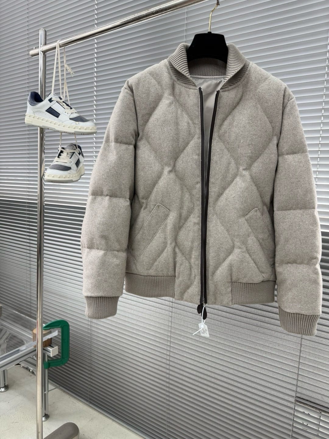 Loro Piana - Cashmere-Blend Diamond Quilted Bomber Jacket - Beige