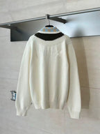 Louis Vuitton - Contrast-Collar Zip-Up Knit Blouson – Ecru