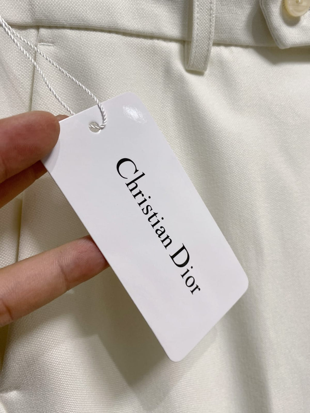 Dior Men's Elegant Regular-Fit White Trousers