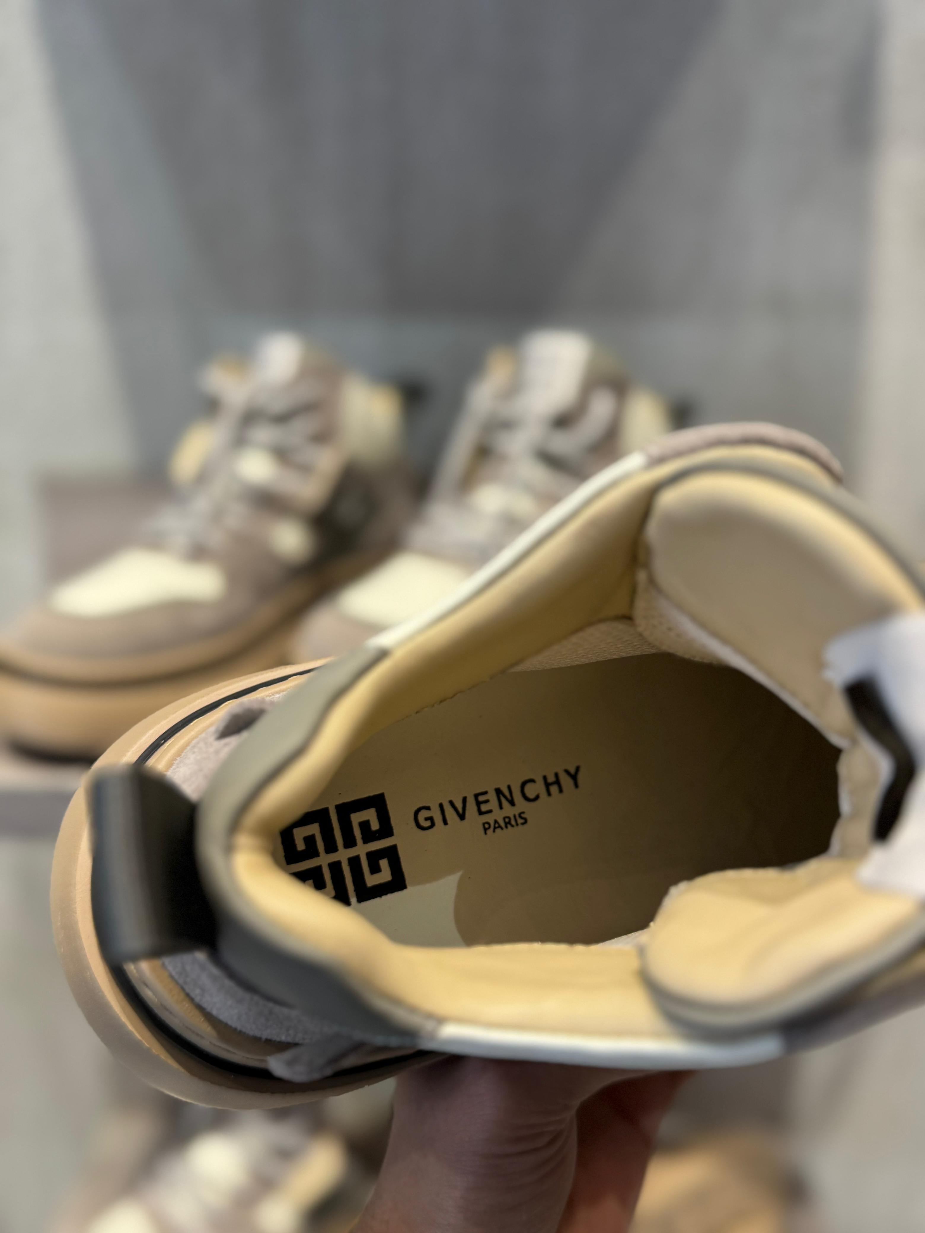 Givenchy - Grey & Beige Suede and Leather High-Top Sneakers with Chunky Sole
