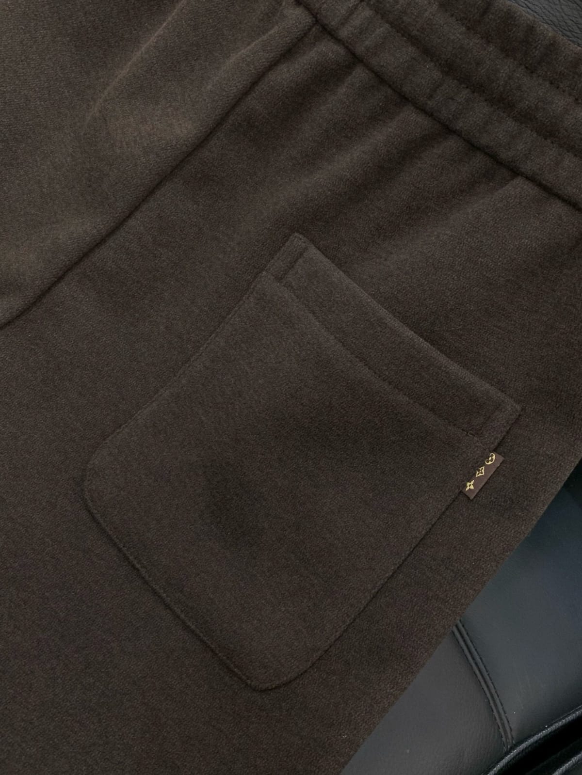 Louis Vuitton - Dark Brown Embroidered Logo Sweatpants