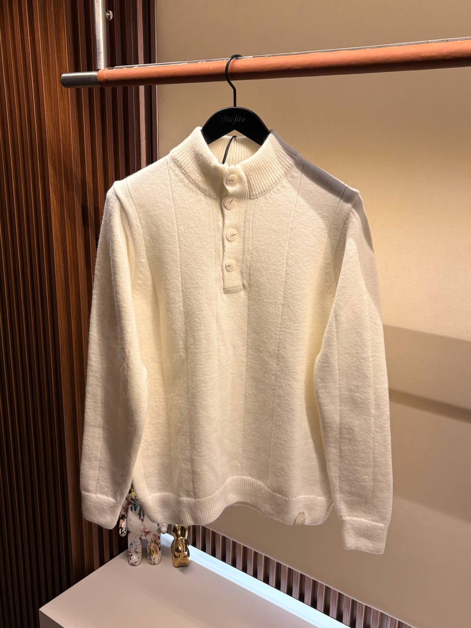 Brioni - White Ribbed Knit Quarter-Button Sweater
