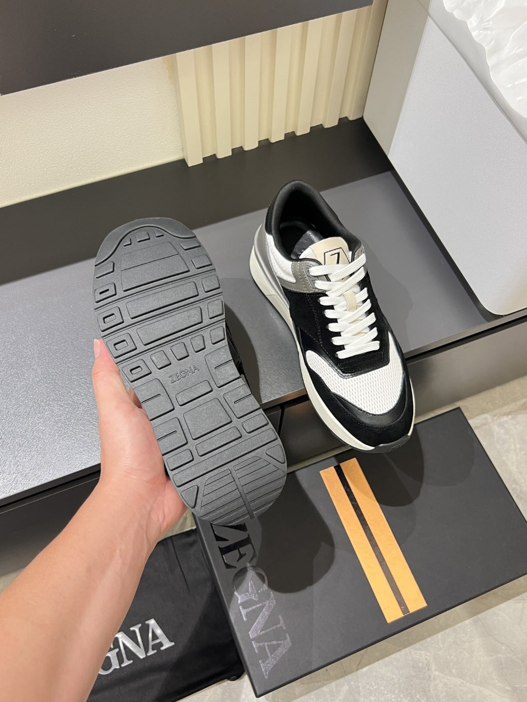 Zegna - Mixed-Media Suede and Mesh Retro Runner Sneakers