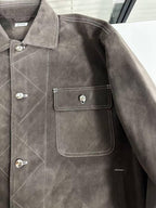 Thom Browne - Contrast Stitch Suede Shirt Jacket - Brown
