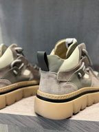 Givenchy - Grey & Beige Suede and Leather High-Top Sneakers with Chunky Sole