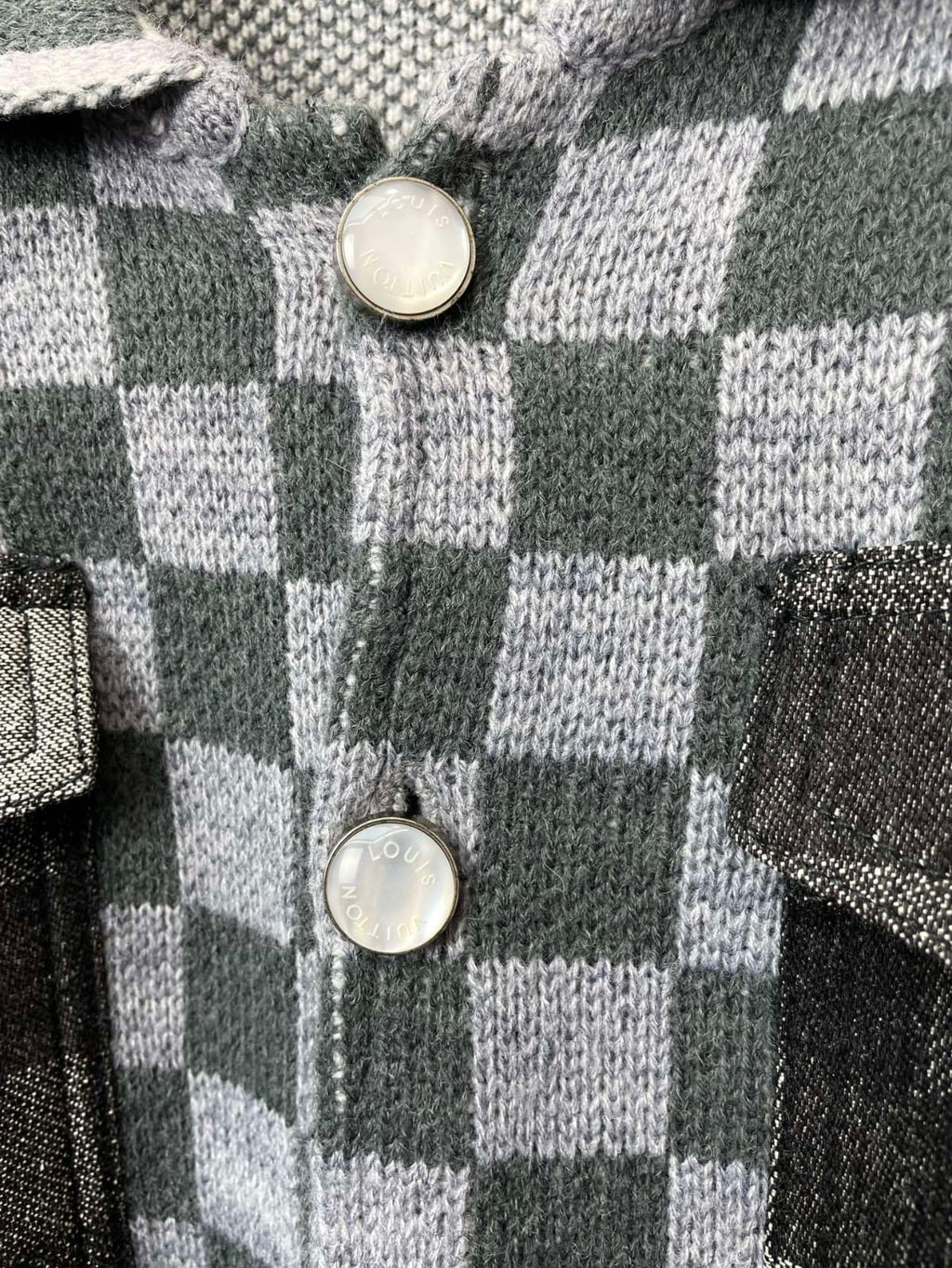 Louis Vuitton Distressed Damier Knit Cardigan